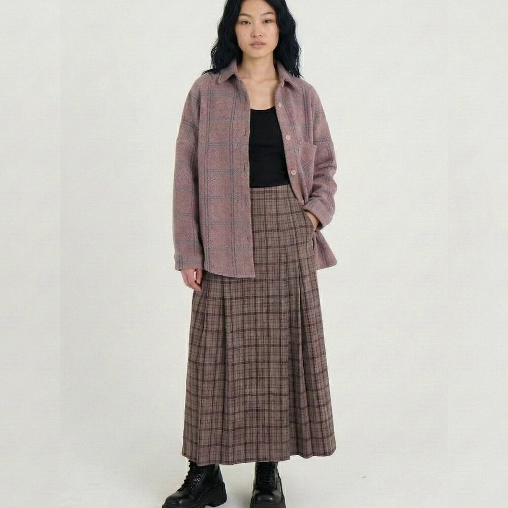 Flannel thick Plaid Button-Up Shirt coat